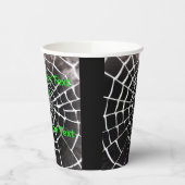 Spooky Creepy Spiderweb Patroon Halloween Custom Papieren Bekers (Links)