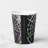 Spooky Creepy Spiderweb Patroon Halloween Custom Papieren Bekers (Rechts)