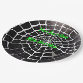 Spooky Creepy Spiderweb Patroon Halloween Custom Papieren Bordje (Gekanteld)