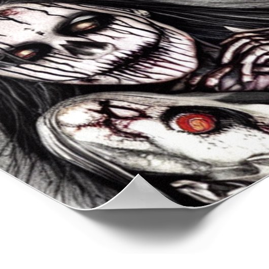 Spooky Creepy Woman Poster (Hoek)