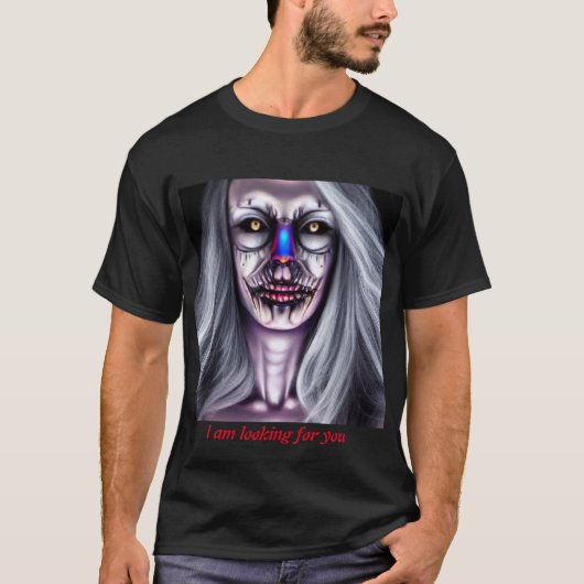Spooky Creepy Woman T-Shirt (Voorkant)