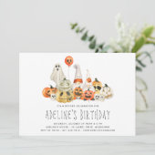 Spooky Crew Kinder Halloween Birthday Party Kaart (Staand voorkant)