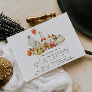 Spooky Crew Kinder Halloween Birthday Party Kaart