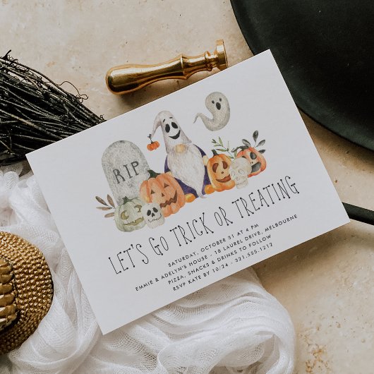 Spooky Crew Kinder Halloween Trick of Treking Part Kaart