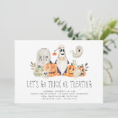 Spooky Crew Kinder Halloween Trick of Treking Part Kaart (Staand voorkant)