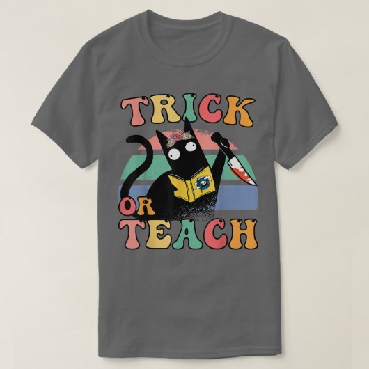 Spooky Crew Trick of Teach Season Teachers Groovy T-shirt (Design voorkant)