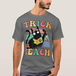 Spooky Crew Trick of Teach Season Teachers Groovy T-shirt
