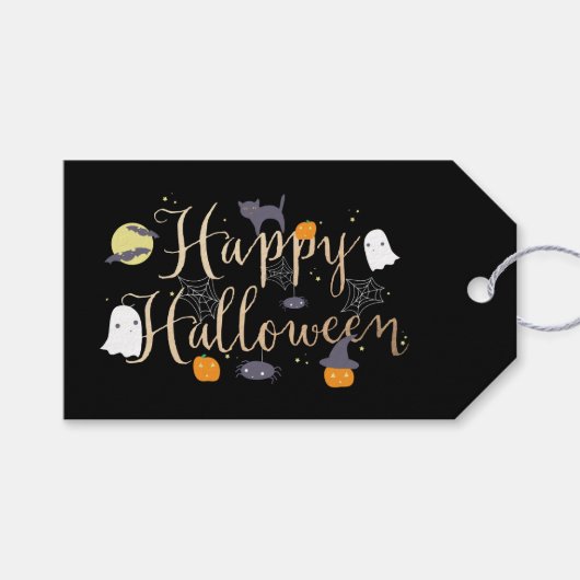 Spooky Critters Halloween Cadeaulabel (Voorkant (Horizontaal))