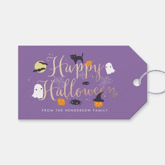 Spooky Critters Halloween Cadeaulabel (Voorkant (Horizontaal))