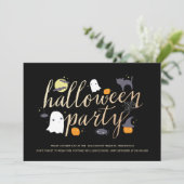 Spooky Critters Halloween Invite Kaart (Staand voorkant)