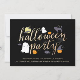 Spooky Critters Halloween Invite Kaart