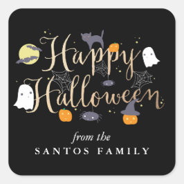 Spooky Critters Halloween Vierkante Sticker