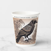 Spooky Crow Halloween Folk Art Paper Cups Papieren Bekers (Achterkant)