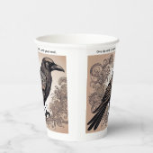 Spooky Crow Halloween Folk Art Paper Cups Papieren Bekers (Rechts)