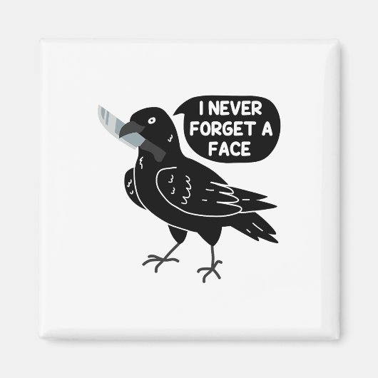 Spooky Crow met mes Magneet (Voorkant)