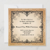 Spooky Crow op een grafsteen en vleermuizen Hallow Kaart (Achterkant)