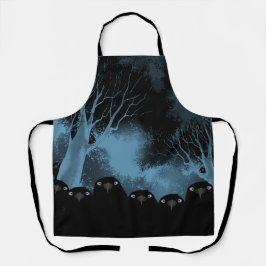 Spooky Crows Allover Apron Schort