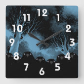 Spooky Crows Wall Clock Vierkante Klok (Voorkant)