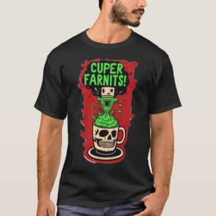 Spooky Cuper Farnits Skelet Schedel Mok T-Shirt