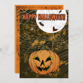 Spooky custom Halloween party pumpkin verslaat spi Kaart (Voorkant / Achterkant)