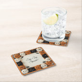 Spooky Cute Crochet Pumpkin Halloween Coasters  Kartonnen Onderzetters (Insitu)