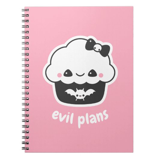 Spooky Cute Evil Plans Cupcake Notitieboek (Voorkant)