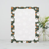 Spooky Cute Ghost Chickens with Pumpkins Card (Staand voorkant)