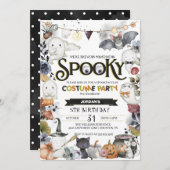 Spooky Cute Ghost Halloween Costume Party Kaart (Voorkant / Achterkant)