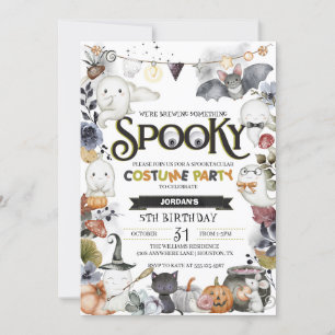 Spooky Cute Ghost Halloween Costume Party Kaart