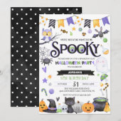 Spooky Cute Ghost Halloween Party Kaart (Voorkant / Achterkant)