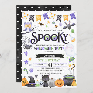 Spooky Cute Ghost Halloween Party Kaart