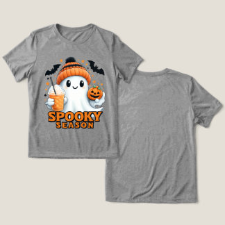 Spooky Cute Ghost T-Shirt, Halloween Ghost Tee  Tri-Blend Shirt