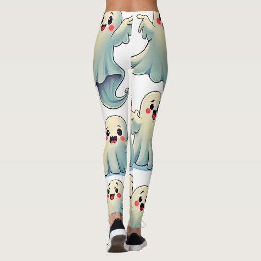 Spooky Cute Ghosts: Hauntingly Fun! Leggings (Achterkant)