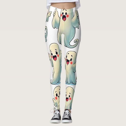 Spooky Cute Ghosts: Hauntingly Fun! Leggings (Voorkant)