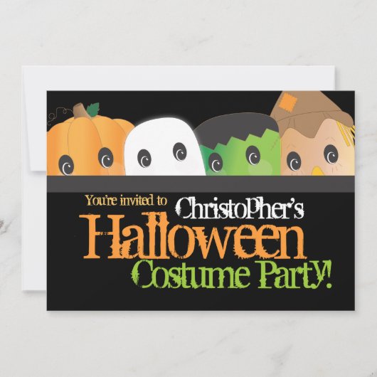 Spooky Cute Halloween Costume Party Kaart (Voorkant)