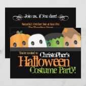 Spooky Cute Halloween Costume Party Kaart (Voorkant / Achterkant)