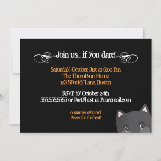 Spooky Cute Halloween Costume Party Kaart (Achterkant)