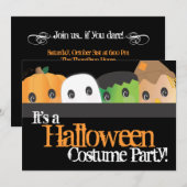 Spooky Cute Halloween Costume Party Kaart (Voorkant / Achterkant)