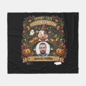 Spooky Cute Halloween Cow Personalized Party Suite Fleece Deken (Voorkant (Horizontaal))