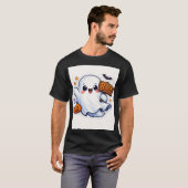 Spooky-Cute Halloween Ghost Sticker T-shirt (Voorkant volledig)