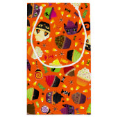 Spooky Cute Halloween Kitty Cat Cupcakes Klein Cadeauzakje (Achterkant)