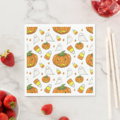 Spooky Cute Halloween Pumpkin Paper Napkins Servet (Insitu)