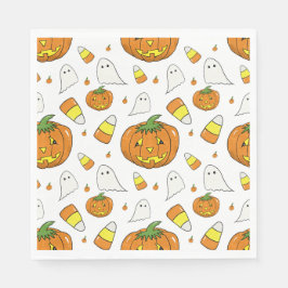 Spooky Cute Halloween Pumpkin Paper Napkins Servet