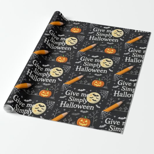 Spooky & Cute Halloween Wrapping Paper Cadeaupapier (Uitgerold)