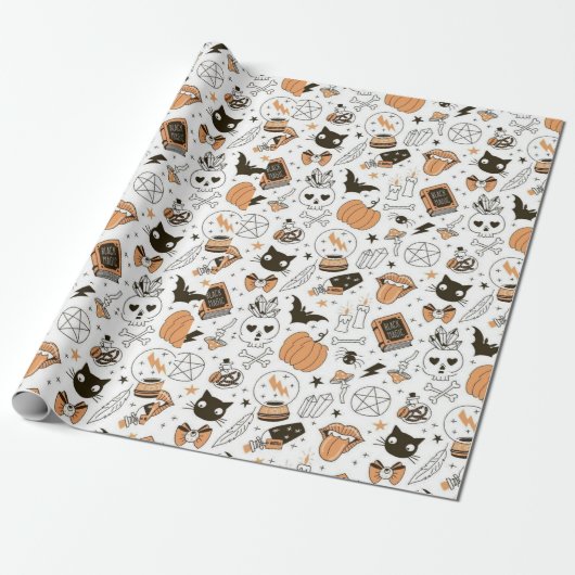 Spooky Cute Happy Halloween  Cadeaupapier (Uitgerold)