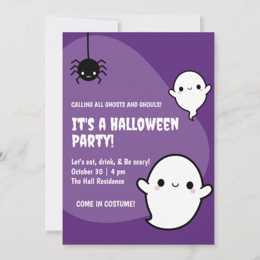 Spooky Cute Kawaii Halloween Ghost Party (Voorkant)