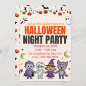 Spooky Cute Kids Halloween Invitation Kaart (Voorkant / Achterkant)
