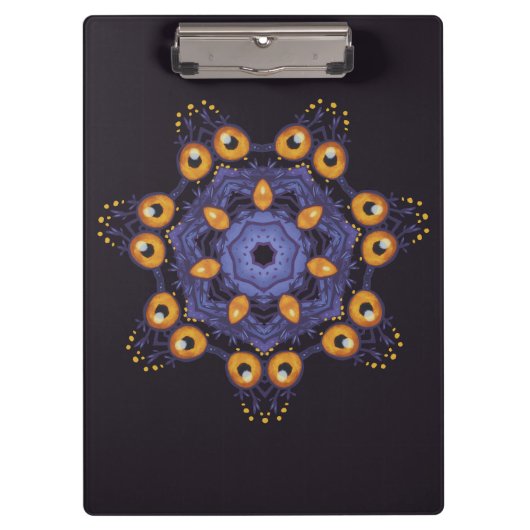 Spooky Cute Mandala Monster Art Halloween Creature Klembord (Voorkant)