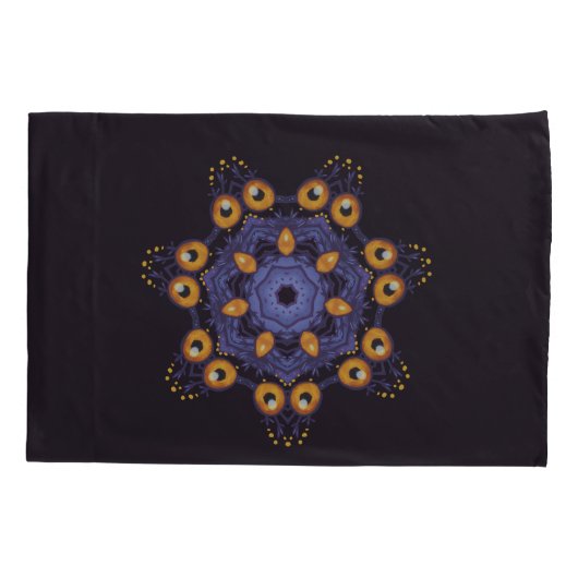 Spooky Cute Mandala Monster Art Halloween Creature Kussensloop (Achterkant)