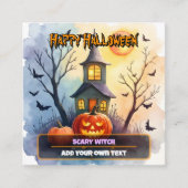 Spooky Cute Modern Halloween Collection Vierkante Visitekaartje (Voorkant)